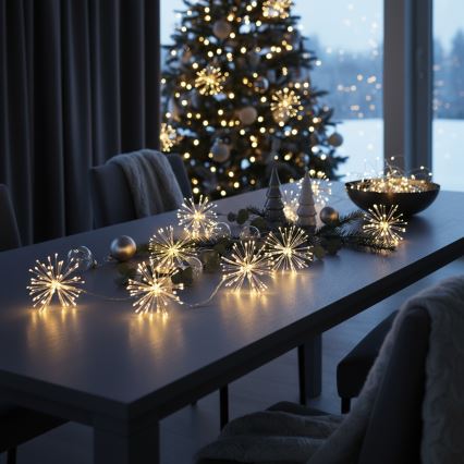 Brilagi - LED-Lichterkette für den Außenbereich, 150 LEDs, 5 m, IP44, warmweiß, Feuerwerk-Effekt