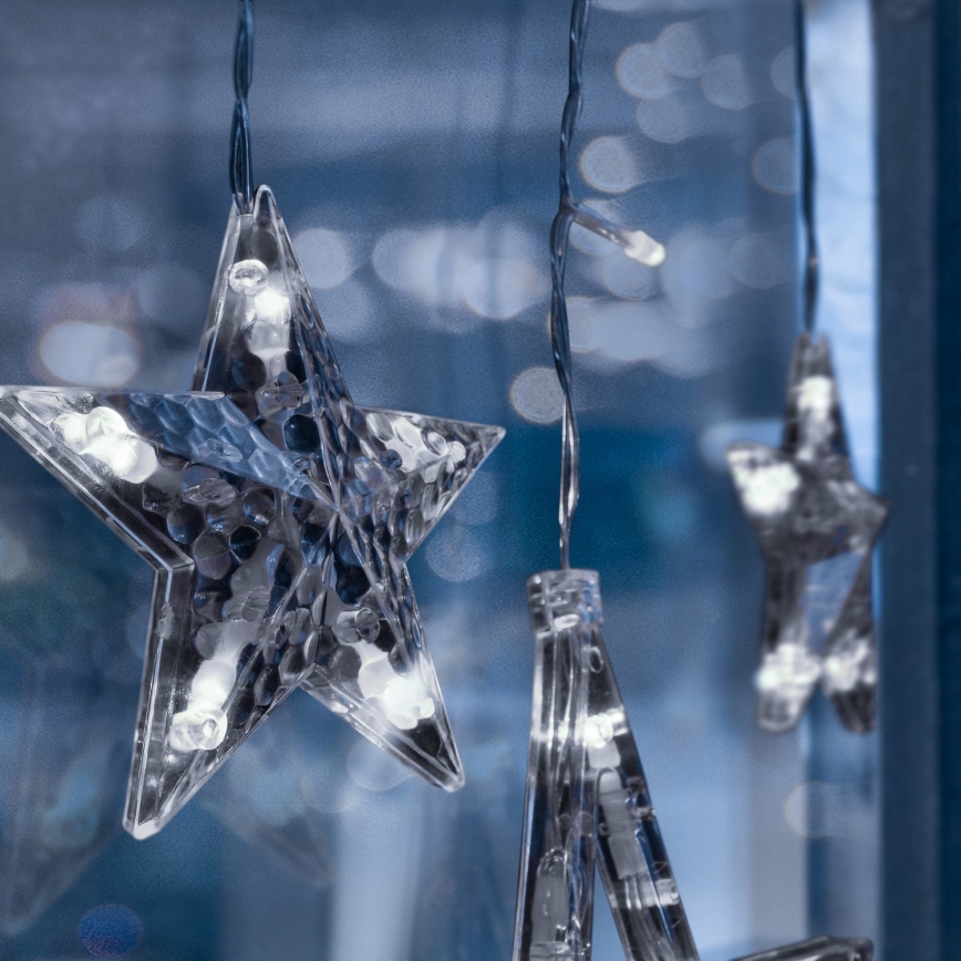 Brilagi - LED-Lichtervorhang für den Außenbereich 123 LEDs/3xAA/USB 3 m IP44 kaltweiß