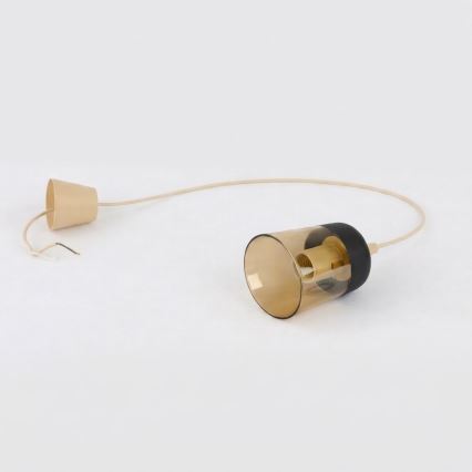 Brilagi - LED-Pendelleuchte am Kabel RETRO GLASS 1x E27/60W/230V Ø 15,5 cm beige/rauchfarben, beige/schwarz