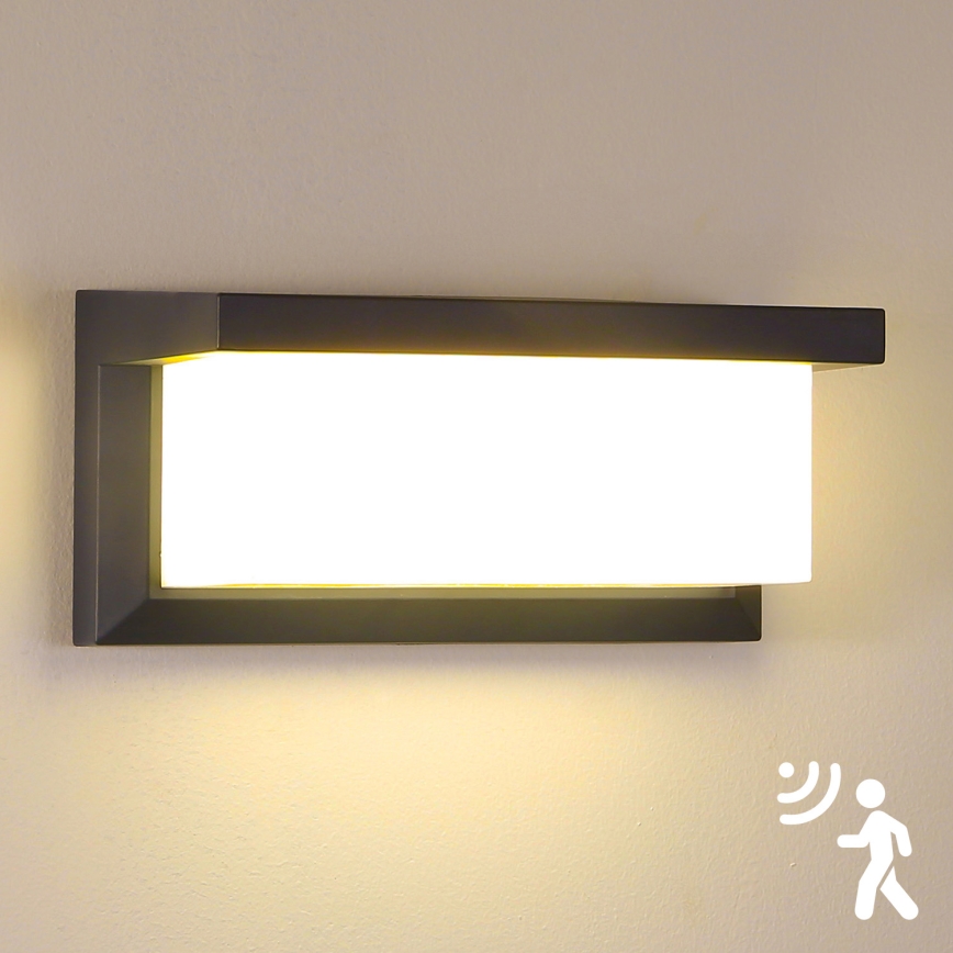 Brilagi - LED-Outdoor-Wandleuchte mit Sensor BRICKY LED/12W/230V anthrazit IP54