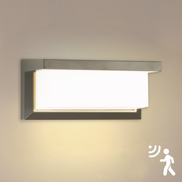 Brilagi - LED-Outdoor-Wandleuchte mit Sensor BRICKY LED/12W/230V grau IP54