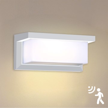Brilagi - LED Outdoor-Wandleuchte mit Sensor BRICKY LED/12W/230V weiß IP54