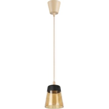 Brilagi - LED-Pendelleuchte am Kabel RETRO GLASS 1x E27/60W/230V Ø 15,5 cm beige/rauchfarben, beige/schwarz