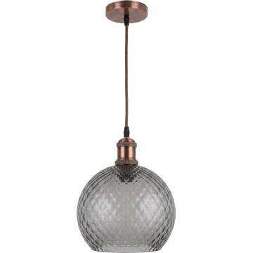 Brilagi - LED-Pendelleuchte am Kabel RETRO GLASS 1xE27/60W/230V Ø 25 cm kupfer/rauchgrau