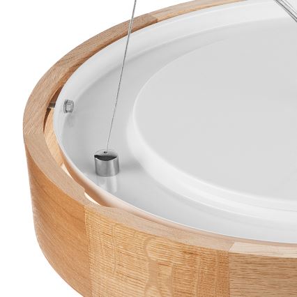 Brilagi - LED-Pendelleuchte an Drahtseil CARVALHO 3xE27/15W/230V Eiche Ø 47,5 cm