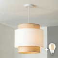 Brilagi - LED Pendelleuchte an Drahtseil CERIA 1xE27/40W/230V Ø 40 cm beige/weiß