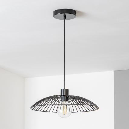 Brilagi - LED-Pendelleuchte an Drahtseil CERIA WIRE 1xE27/40W/230V Ø 26 cm schwarz