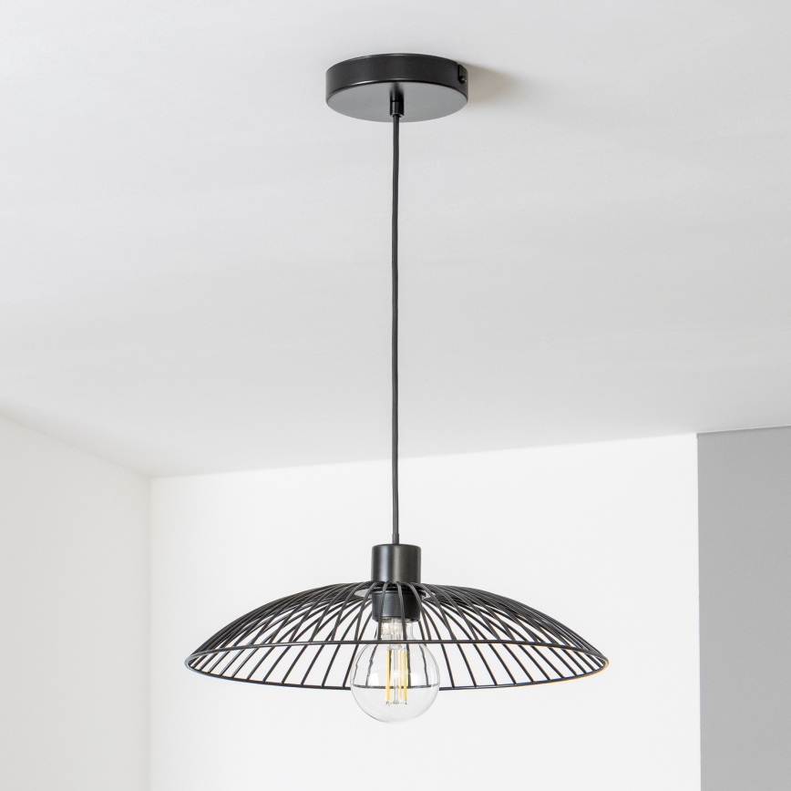 Brilagi - LED-Pendelleuchte an Drahtseil CERIA WIRE 1xE27/40W/230V Ø 26 cm schwarz