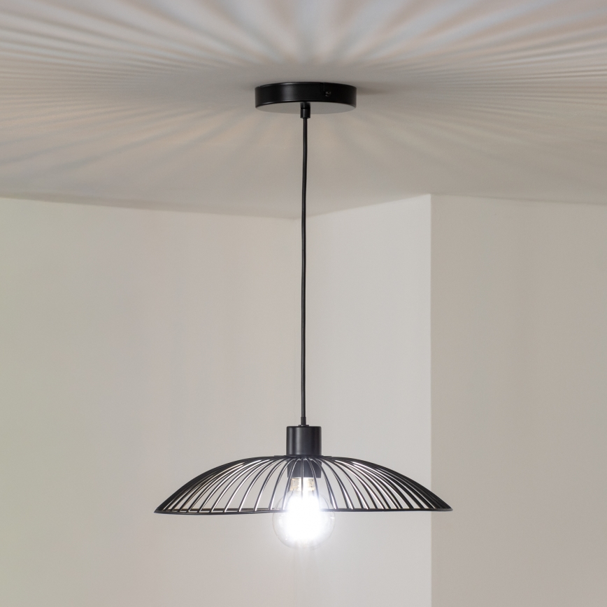 Brilagi - LED-Pendelleuchte an Drahtseil CERIA WIRE 1xE27/40W/230V Ø 26 cm schwarz