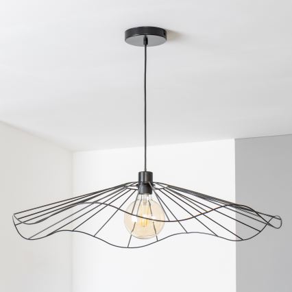 Brilagi - LED-Pendelleuchte an Drahtseil CERIA WIRE 1xE27/40W/230V Ø 80 cm schwarz
