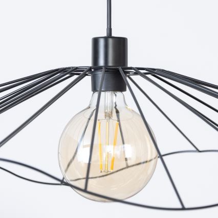 Brilagi - LED-Pendelleuchte an Drahtseil CERIA WIRE 1xE27/40W/230V Ø 80 cm schwarz