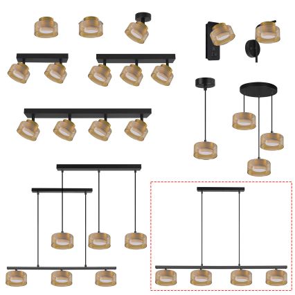 Brilagi - LED Pendelleuchte an einem Kabel AURA LUX 4xGX53/30W/230V schwarz/gold