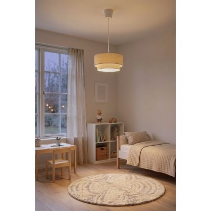 Brilagi - LED-Pendelleuchte an Kabel BOHO BOBO 1xE27/60W/230V Ø 40 cm, gepunktet, beige/creme