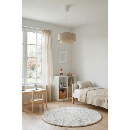 Brilagi - LED-Pendelleuchte an Kabel BOHO BOBO 1xE27/60W/230V Ø 40 cm, gepunktet, beige/creme