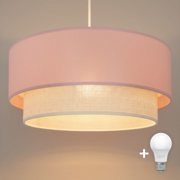 Brilagi - LED-Pendelleuchte an Kabel BOHO BOBO 1xE27/60W/230V Ø 40 cm rosa/creme