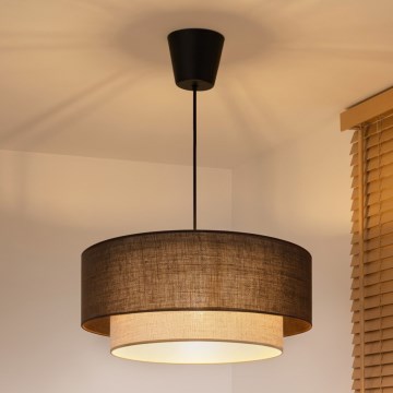 Brilagi - LED-Pendelleuchte an Kabel BOHO ECO 1xE27/10W/230V Ø 40 cm braun/cremefarben