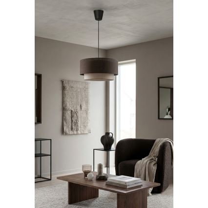 Brilagi - LED-Pendelleuchte an Kabel BOHO ECO 1xE27/10W/230V Ø 40 cm braun/cremefarben