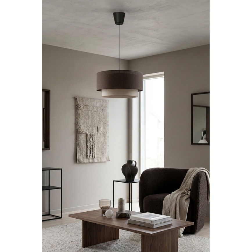 Brilagi - LED-Pendelleuchte an Kabel BOHO ECO 1xE27/10W/230V Ø 40 cm braun/cremefarben