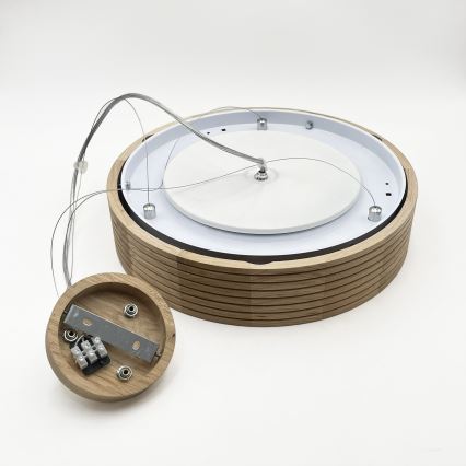 Brilagi - LED-Pendelleuchte an Kabel CARVALHO MODERN 2xE27/60W/230V Eiche Ø 37,5 cm