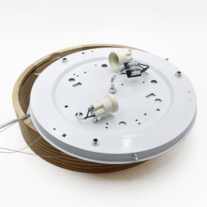 Brilagi - LED-Pendelleuchte an Kabel CARVALHO MODERN 2xE27/60W/230V Eiche Ø 37,5 cm