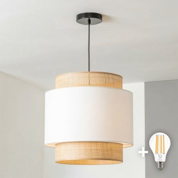 Brilagi - LED-Pendelleuchte an Kabel CERIA 1xE27/40W/230V Ø 30 cm schwarz/beige/weiß