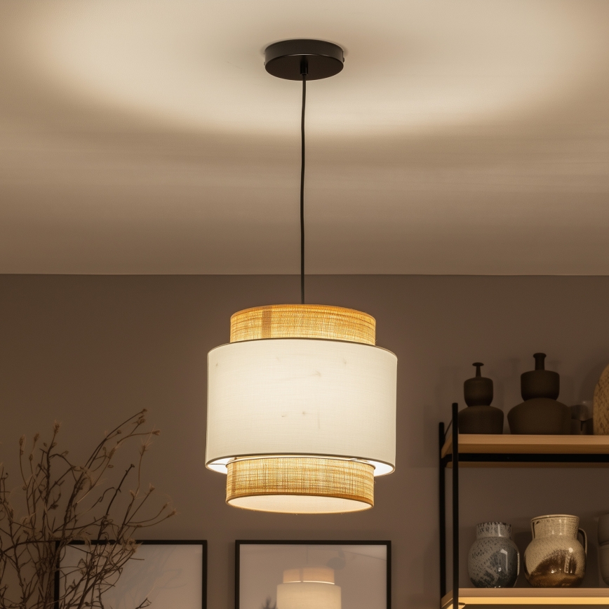 Brilagi - LED-Pendelleuchte an Kabel CERIA 1xE27/40W/230V Ø 30 cm schwarz/beige/weiß