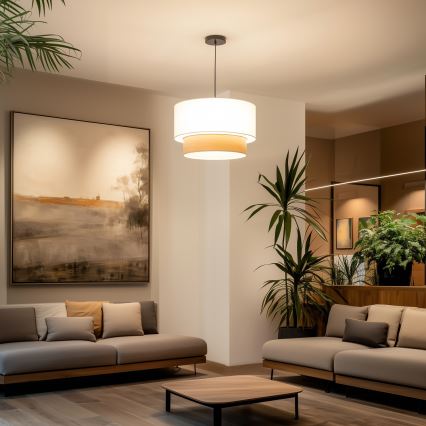 Brilagi - LED-Pendelleuchte an Kabel CERIA 1xE27/40W/230V Ø 50 cm weiß/beige