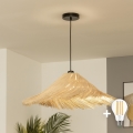Brilagi - LED-Pendelleuchte an Kabel CERIA BOHO 1x E27/40W/230V Ø 70 cm Rattan