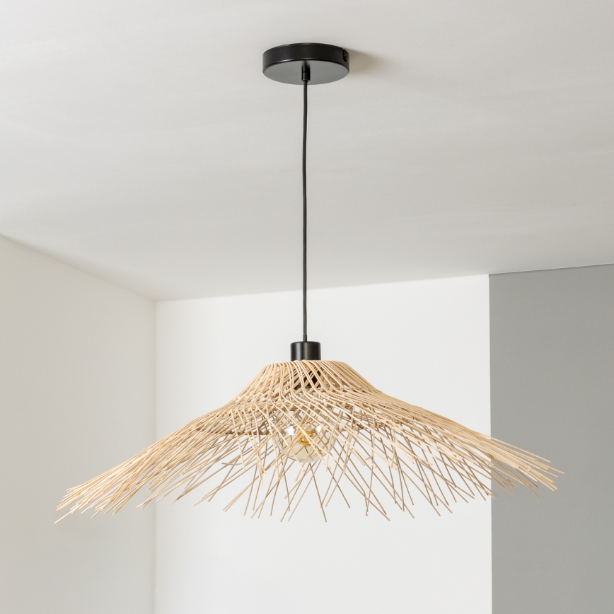 Brilagi - LED-Pendelleuchte an Kabel CERIA BOHO 1xE27/40W/230V  70 cm  Bambus | Beleuchtung.de