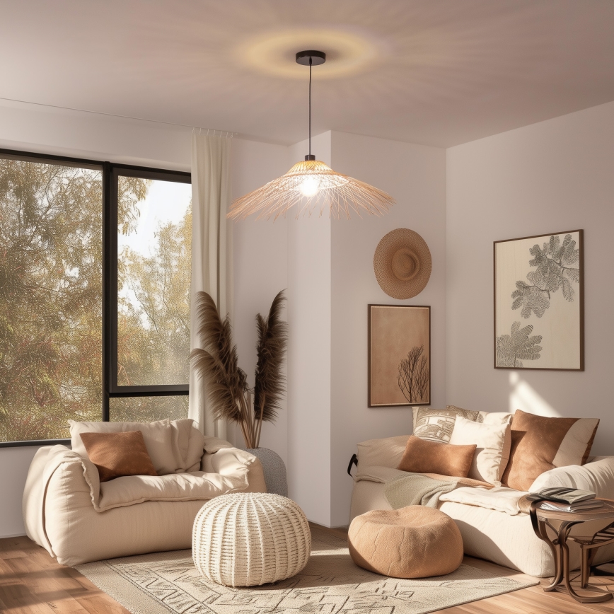 Brilagi - LED-Pendelleuchte an Kabel CERIA BOHO 1xE27/40W/230V Ø 100 cm Bambus