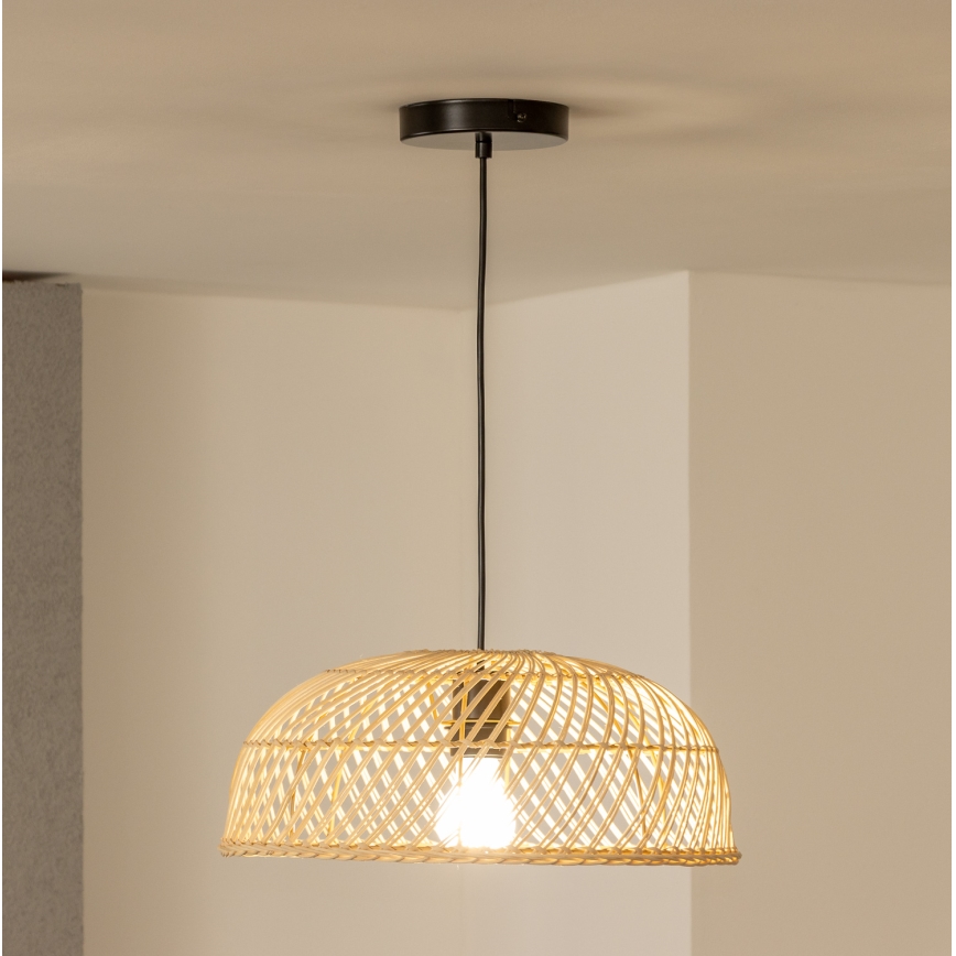 Brilagi - LED-Pendelleuchte an Kabel CERIA BOHO 1xE27/40W/230V Ø 40 cm Rattan