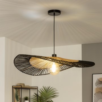 Brilagi - LED-Pendelleuchte an Kabel CERIA BOHO 1xE27/40W/230V Ø 50 cm schwarz/braun