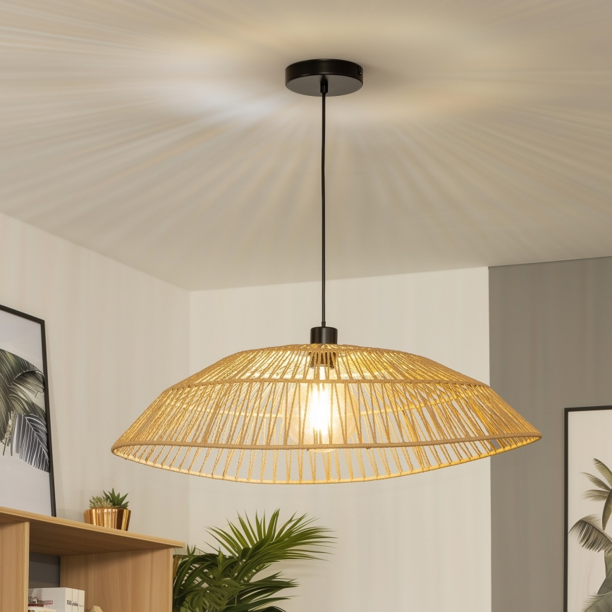 Brilagi - LED-Pendelleuchte an Kabel CERIA BOHO 1xE27/40W/230V Ø 70 cm, braun