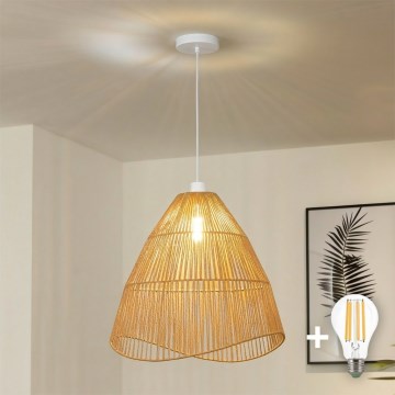 Brilagi - LED-Pendelleuchte an Kabel CERIA BOHO 1xE27/40W/230V Ø 70 cm braun