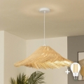 Brilagi - LED-Pendelleuchte an Kabel CERIA BOHO 1xE27/40W/230V Ø 70 cm Rattan