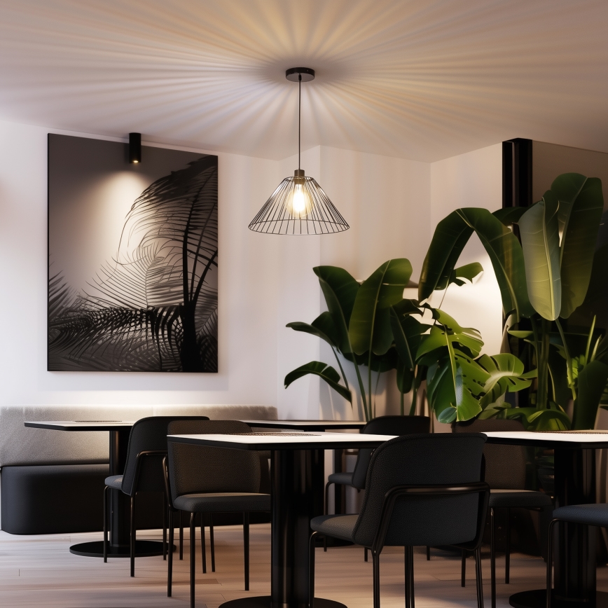 Brilagi - LED-Pendelleuchte an Kabel CERIA WIRE 1xE27/40W/230V Ø 45 cm schwarz