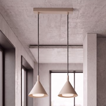 BRILAGI - LED Pendelleuchte an Kabel CONE DOUBLE 2xGX53/15W/230V beige