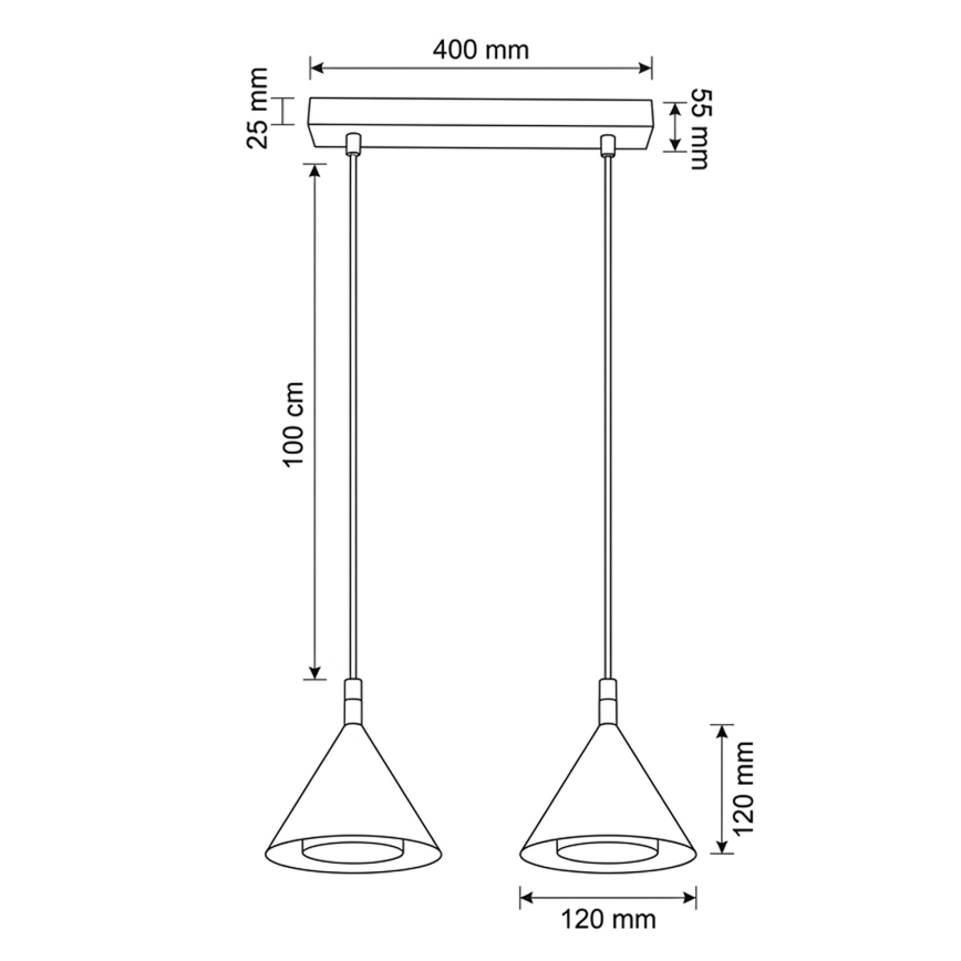 BRILAGI - LED Pendelleuchte an Kabel CONE DOUBLE 2xGX53/15W/230V beige