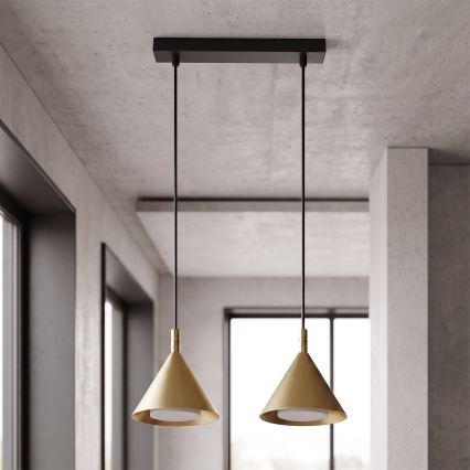 BRILAGI - LED Pendelleuchte an Kabel CONE DOUBLE 2xGX53/15W/230V goldfarben