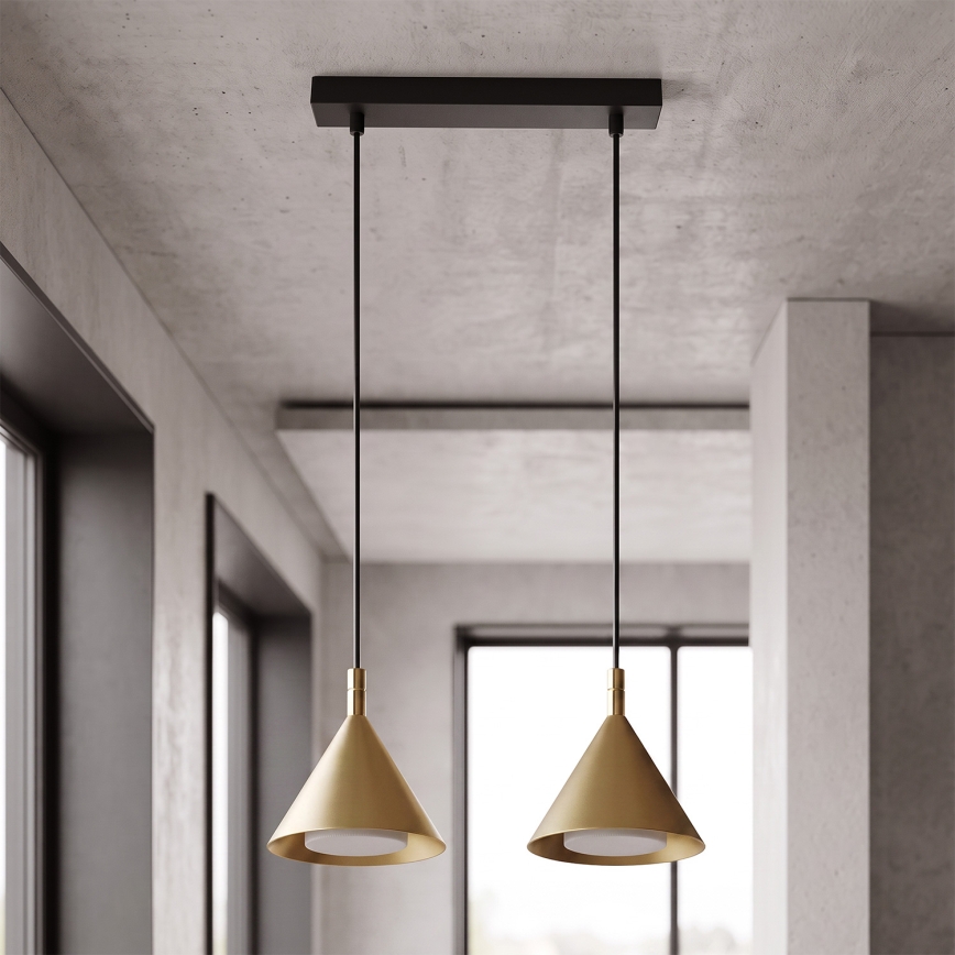 BRILAGI - LED Pendelleuchte an Kabel CONE DOUBLE 2xGX53/15W/230V goldfarben