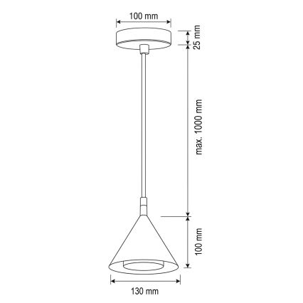 BRILAGI - LED Pendelleuchte an Kabel CONE SINGLE 1xGX53/15W/230V goldfarben