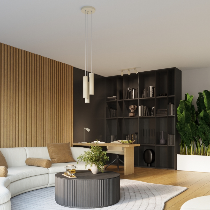 Brilagi - LED-Pendelleuchte an Kabel CRESTO 3xGU10/10W/230V cremefarben