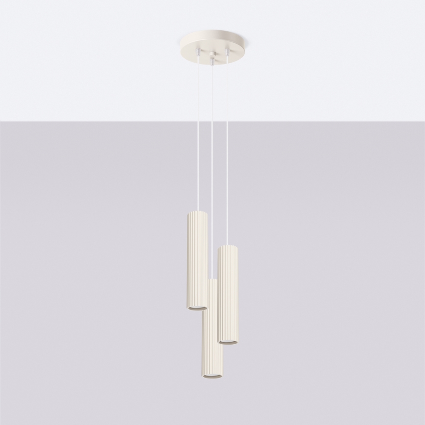 Brilagi - LED-Pendelleuchte an Kabel CRESTO 3xGU10/10W/230V cremefarben