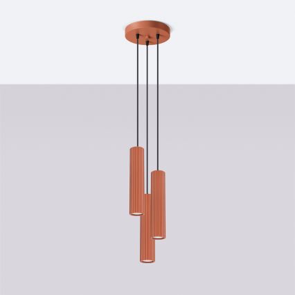 BRILAGI - LED-Pendelleuchte an Kabel CRESTO 3xGU10/10W/230V orange