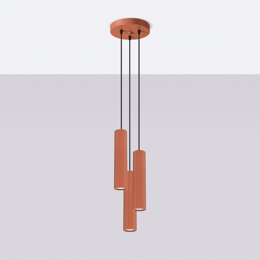 BRILAGI - LED-Pendelleuchte an Kabel CRESTO 3xGU10/10W/230V orange