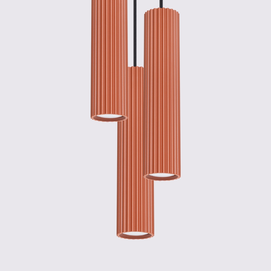 BRILAGI - LED-Pendelleuchte an Kabel CRESTO 3xGU10/10W/230V orange