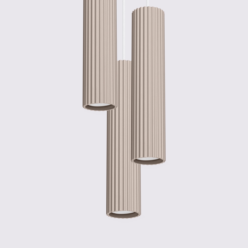 Brilagi - LED-Pendelleuchte an Kabel CRESTO 3xGU10/10W/230V taupe