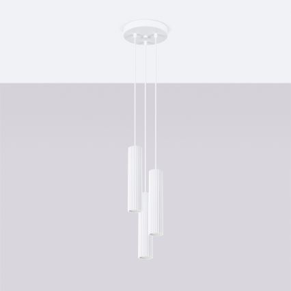 Brilagi - LED-Pendelleuchte an Kabel CRESTO 3xGU10/10W/230V weiß