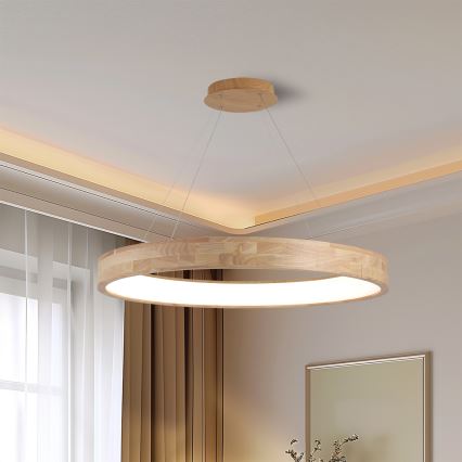 Brilagi - LED-Pendelleuchte an Kabel FALCON WOOD LED/60W/230V 3000/4000/6000K Ø 80 cm Holz