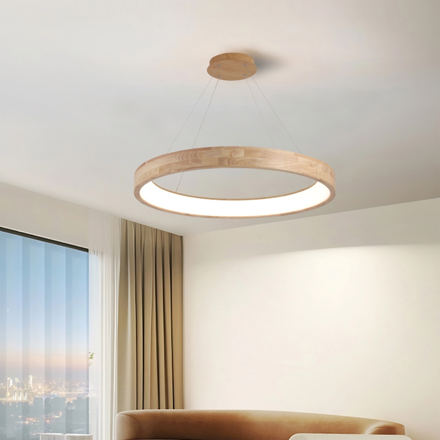 Brilagi - LED-Pendelleuchte an Kabel FALCON WOOD LED/60W/230V 3000/4000/6000K Ø 80 cm Holz